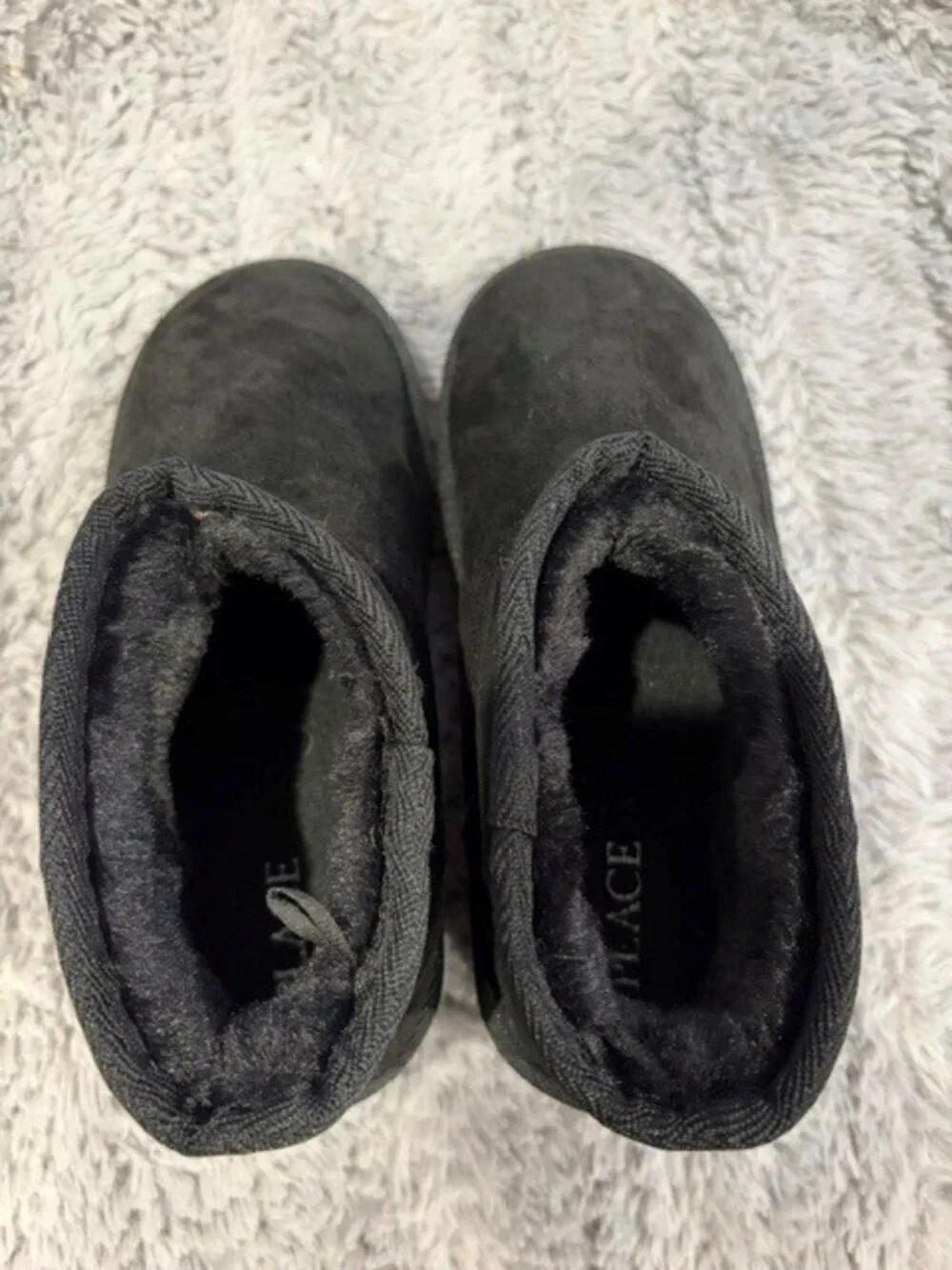 Girls Low Platform Black Teddy Boots - Size 3Y - NWOT!!